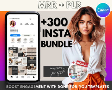 Instagram Canva Template Bundle with Master Resell Rights Done-For-You | Social Media Template Bundle | Canva Social Media Template MMR PLR