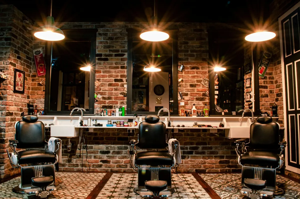 Cinematic scroll style demo: dark storefront interior with warm lighting