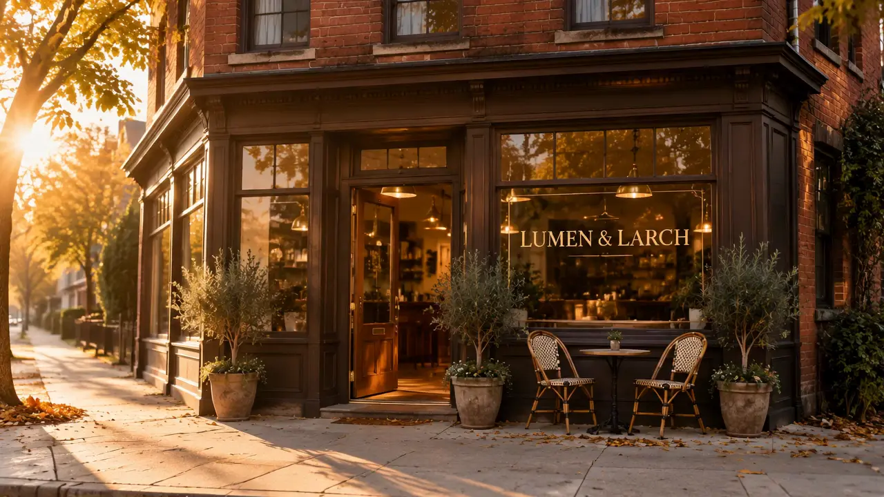 Cinematic video style demo: boutique shopfront at golden hour
