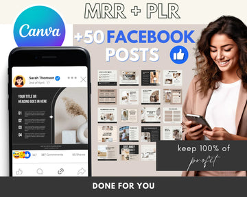 Canva Facebook Post Template with Master Resell Rights | Done-for-you Social Media Templates | Canva Facebook Blogger Template PLR MRR DFY