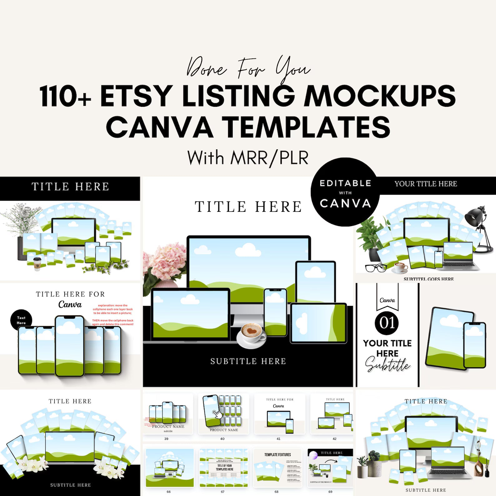 Master Resell Rights Mockup | Etsy Listing Mockups | PLR Digital Products | PLR + MRR | Etsy Shop Template | Canva Templates | Done For You.