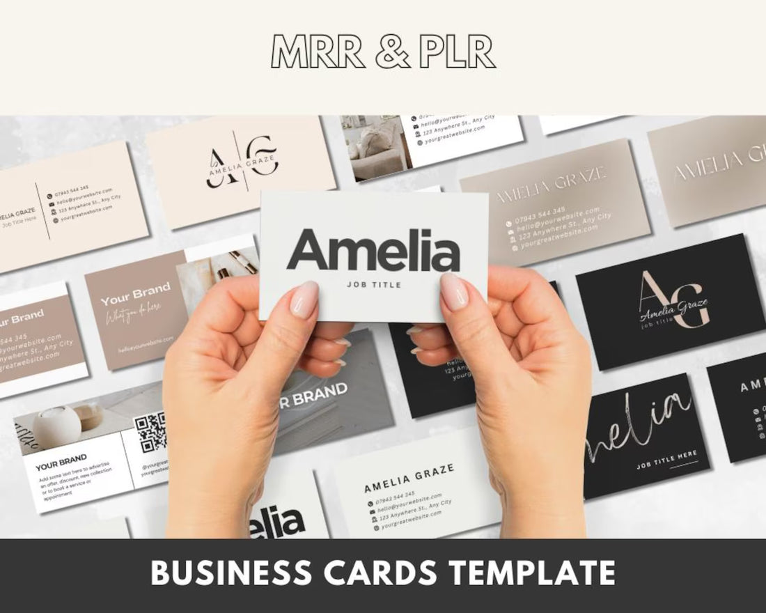 16 Double Sided Modern Business Card Template | 32 Templates Professional Female Business Cards | Editable and Customizable Modern Cards MRR